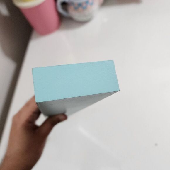 Light Blue Spring Is In the Air 18" Painted Wooden Block Decor - Picture 9 of 12